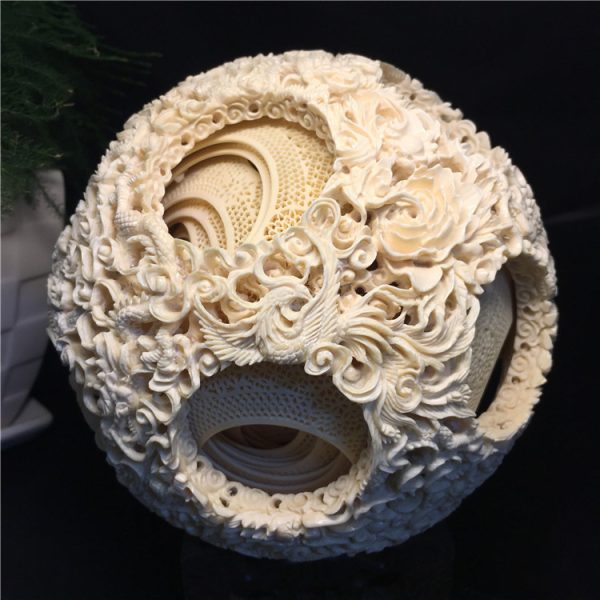 猛犸象牙鬼工球猛犸象牙玲珑球42层鬼工球 - 图片 2