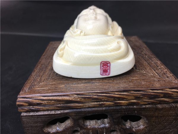 牙雕金亮大师猛犸象牙观音牌子82g - 图片 3