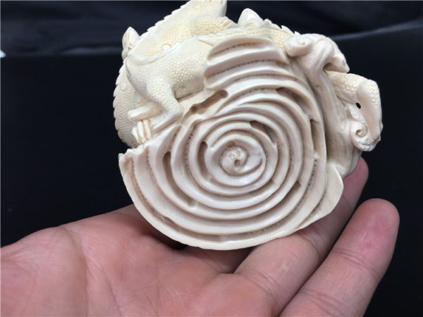 猛犸象牙雕刻蜥蜴摆件雕件 - 图片 4