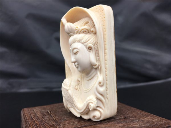 金亮大师猛犸象牙普贤观音牌子 - 图片 3