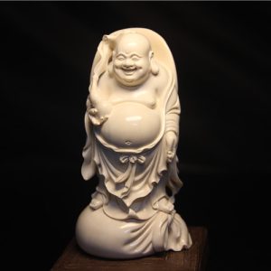 猛犸象牙布袋佛雕刻件