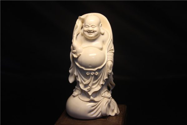 猛犸象牙布袋佛雕刻件