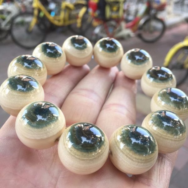 猛犸象牙1.8极品猫眼睛蓝眼睛手串 - 图片 2