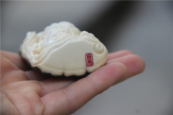 金亮大师猛犸象牙蓝皮不动明王挂牌 - 图片 3