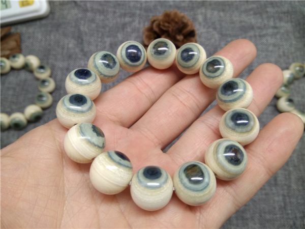 猛犸象牙1.5极品蓝眼睛手串博物馆收藏级别 - 图片 3
