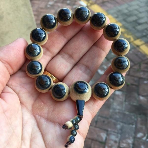 猛犸象牙1.5蓝眼睛手串搭配蓝眼睛三通佛头弟子珠 - 图片 2