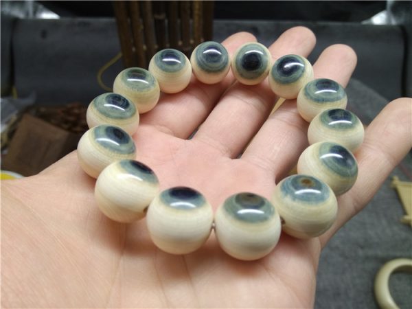 猛犸象牙1.6蓝眼睛手串博物馆收藏级别 - 图片 2