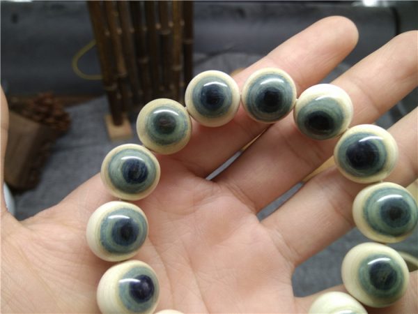 猛犸象牙1.6蓝眼睛手串博物馆收藏级别 - 图片 3
