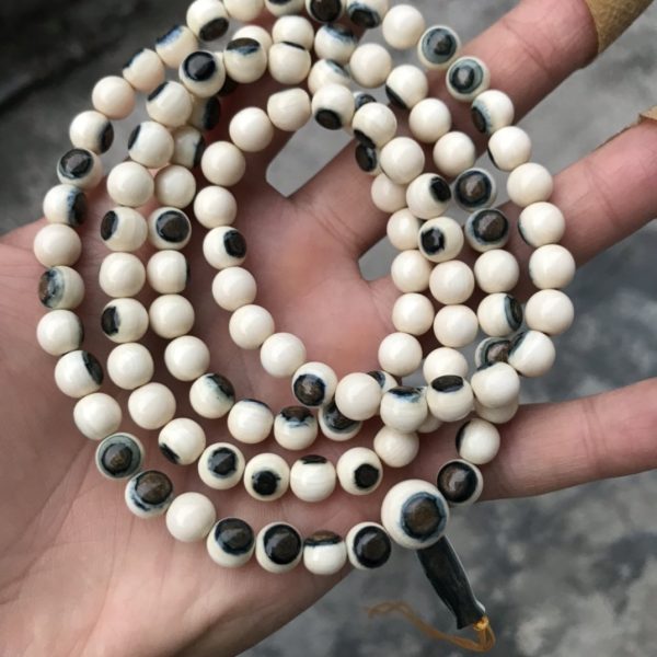 猛犸象牙108颗蓝皮手串8mm蓝眼睛 - 图片 2