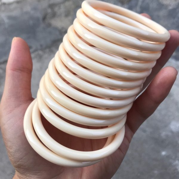 猛犸象牙6mm 果冻冰料手镯 - 图片 2