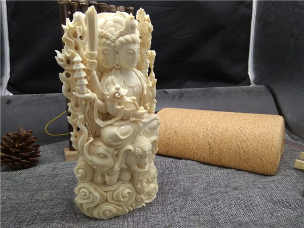 猛犸象牙三头六臂观音摆件826g - 图片 2