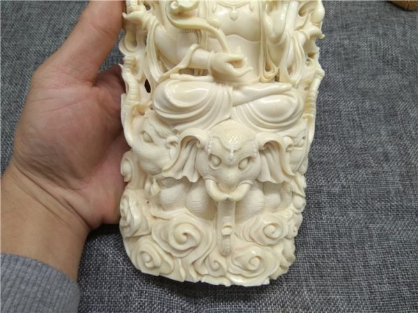 猛犸象牙三头六臂观音摆件826g - 图片 6