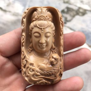 猛犸象牙冰咖文殊观音牌子挂牌