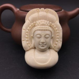 猛犸象牙金皮大日如来牌子金亮大师挂件