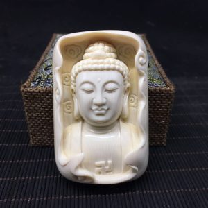 金亮大师猛犸象牙大日如来手工牌子