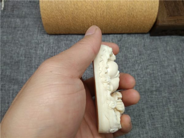 猛犸象牙弥勒佛牌子黄金皮弥勒佛牌子 - 图片 5