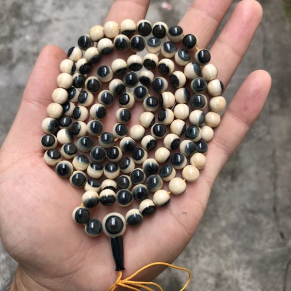 猛犸象牙极品蓝眼睛手串8mm108颗蓝皮 - 图片 2