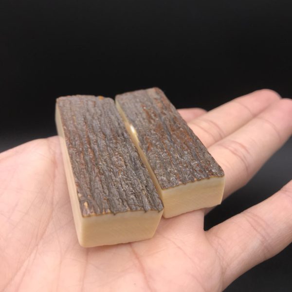 猛犸象牙树皮纹牙皮吊坠雕刻出入平安一帆风顺 - 图片 2