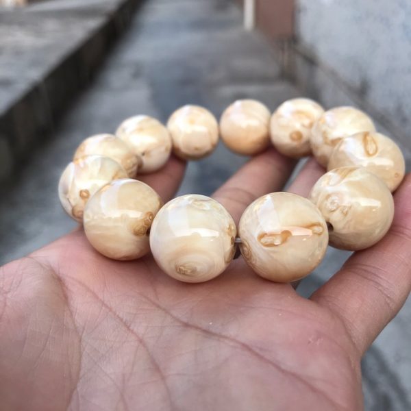 猛犸象牙牙髓手串20mm牙髓牙心手串 - 图片 2