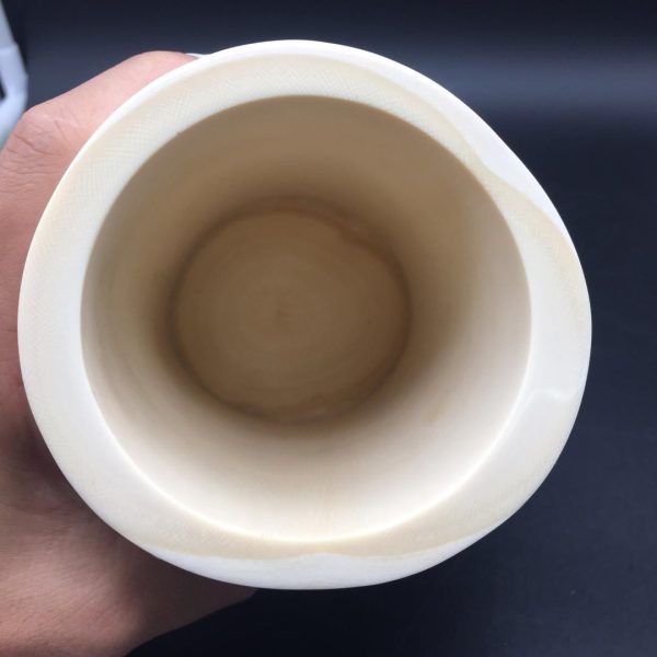 猛犸象牙蓝皮巧雕笔筒路路高升笔筒 - 图片 3