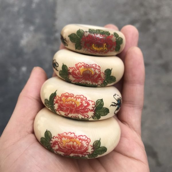 猛犸象牙蝶恋花面包圈挂件吊坠 - 图片 2