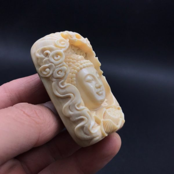 猛犸象牙阿弥陀佛牌子金亮大师牌子 - 图片 2