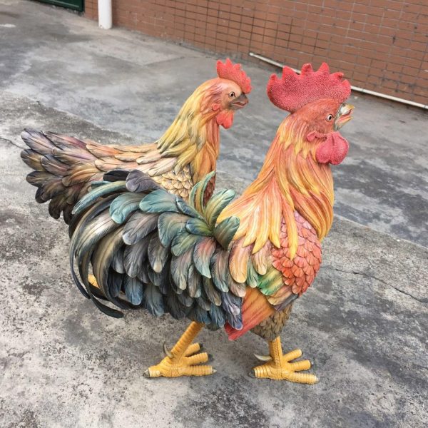 猛犸象牙雕刻公鸡母鸡猛犸象牙夫唱妇随摆件 - 图片 3