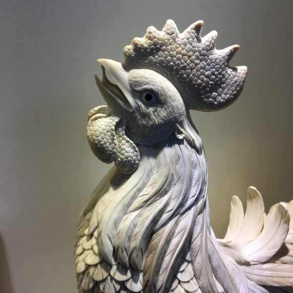 猛犸象牙雕刻雄鸡公鸡摆件 - 图片 2