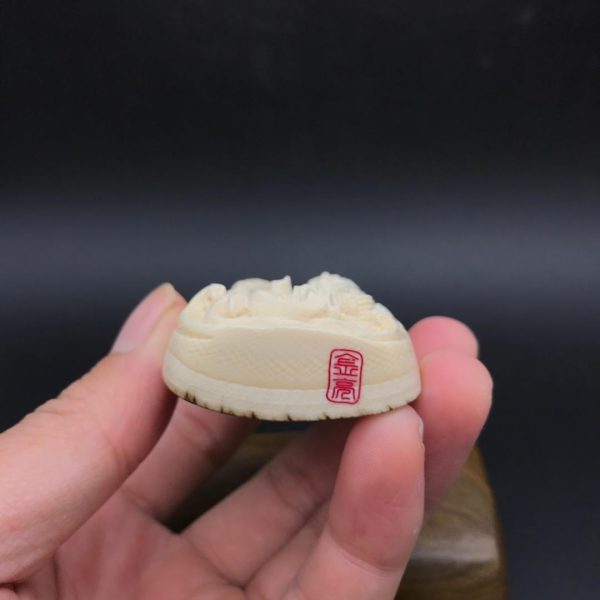王金亮大师猛犸象牙普贤菩萨牌子挂件 - 图片 3