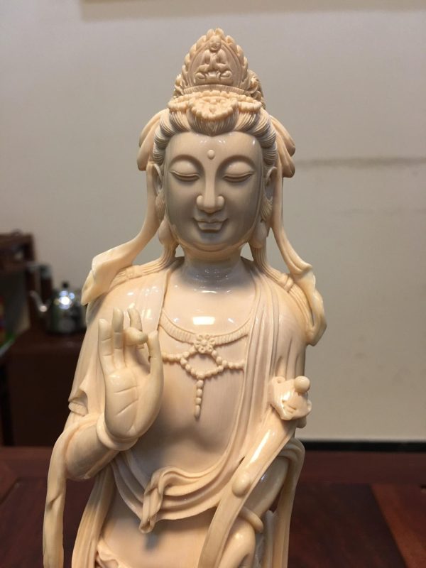 王金亮大师雕刻猛犸象牙御龙观音摆件 - 图片 3