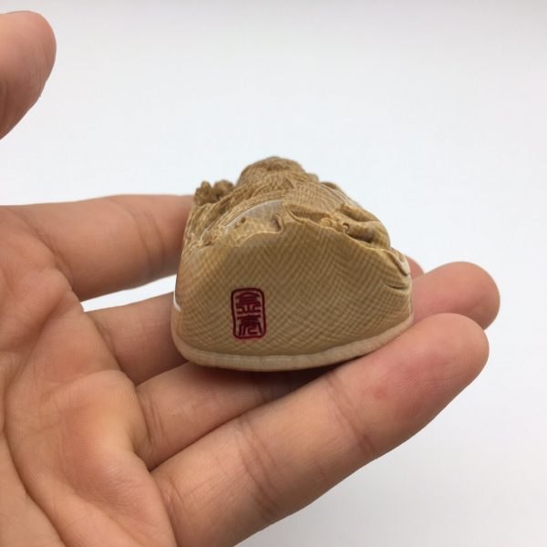 金亮大师雕刻猛犸象牙冰咖持扇钟馗牌子挂件 - 图片 2