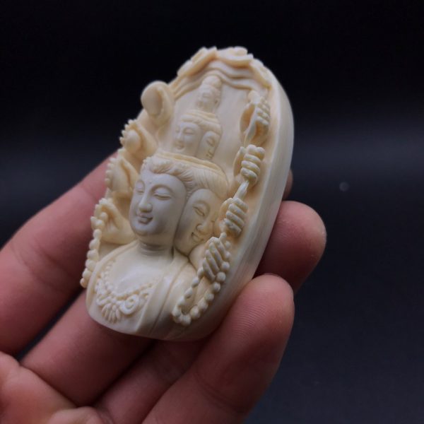 金亮大师猛犸象牙千手观音牌子 - 图片 2