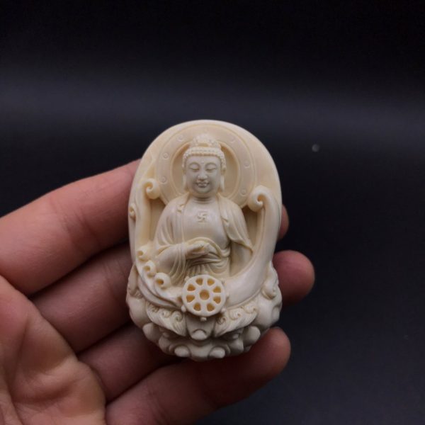 金亮大师猛犸象牙大日如来牌子带法轮如来牌子 - 图片 2