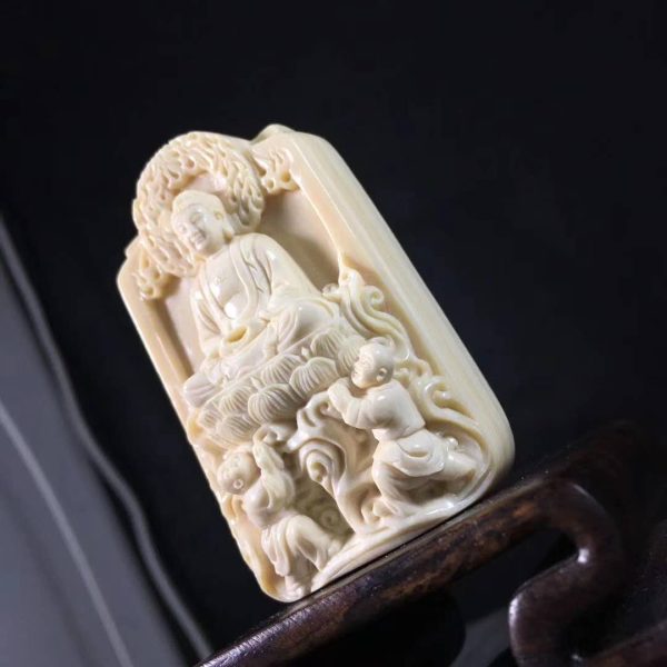 金亮大师猛犸象牙大日如来牌子挂件 - 图片 2