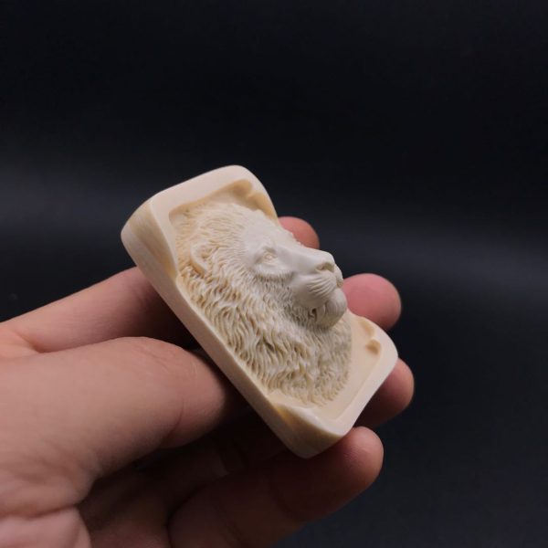 金亮大师猛犸象牙狮子头牌子挂件 - 图片 2