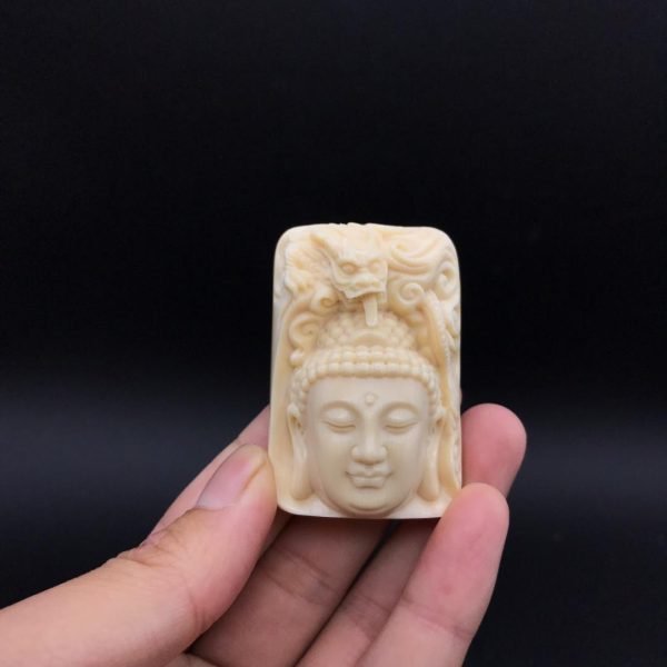 金亮大师猛犸象牙神龙大日如来牌子挂件 - 图片 2