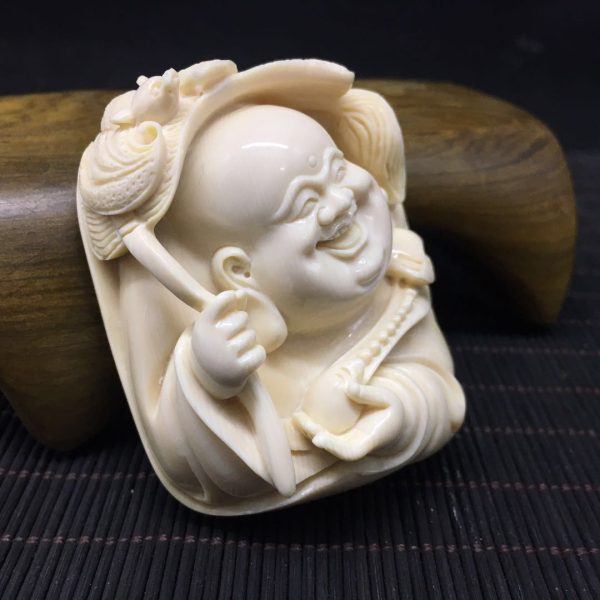 金亮大师猛犸象牙福在眼前弥勒佛牌子 - 图片 2