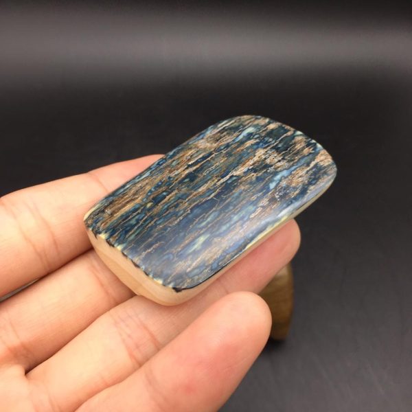 金亮大师猛犸象牙蓝皮关公牌子挂件 - 图片 2