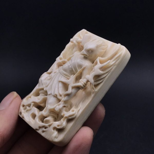 金亮大师猛犸象牙雷震子雷神牌子 - 图片 2
