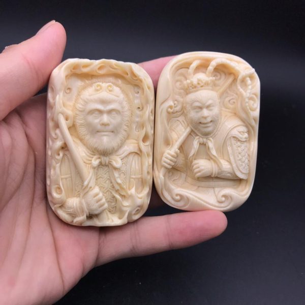 金亮大师猛犸象牙齐天大圣孙悟空至尊宝牌子挂件 - 图片 2