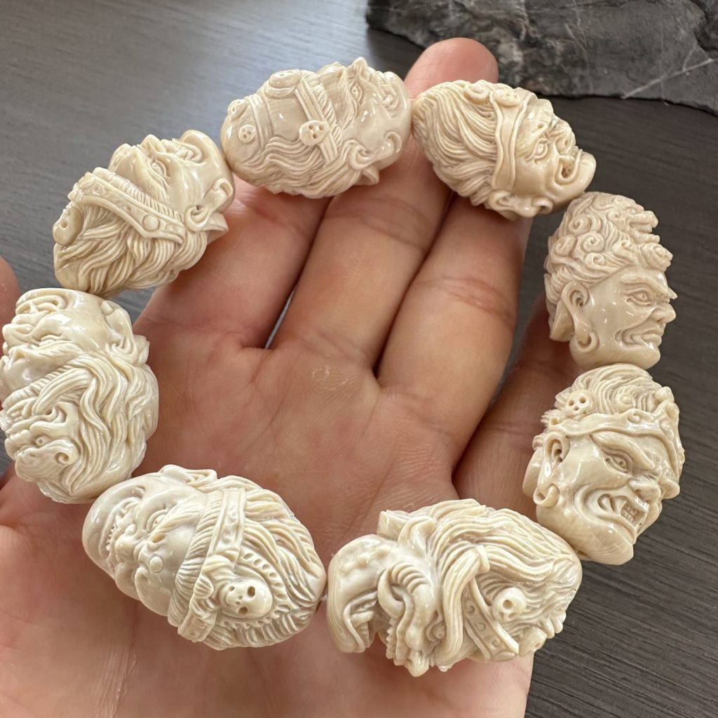 猛犸象牙不动明王手串-金亮大师精雕手串