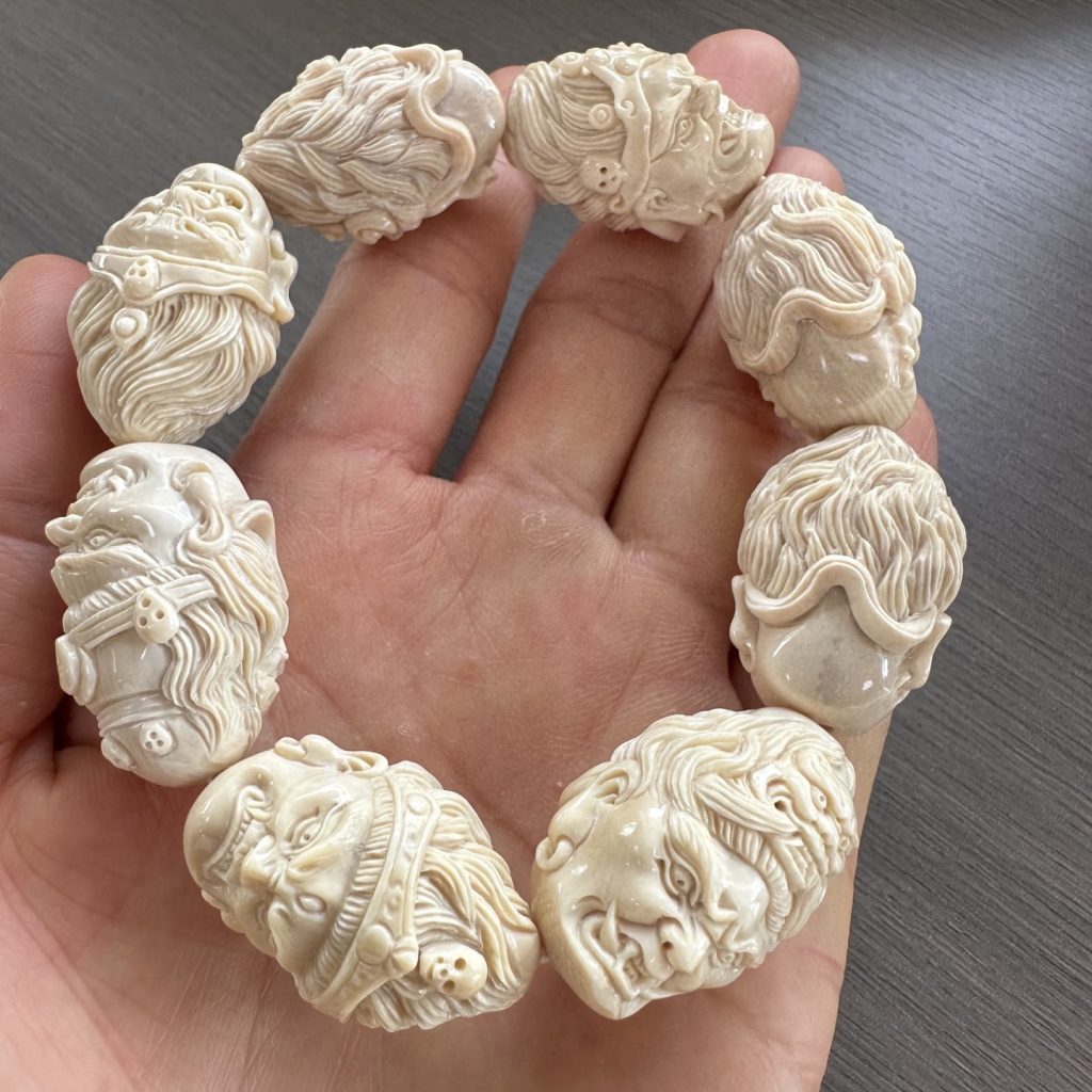 猛犸象牙不动明王手串-金亮大师精雕手串