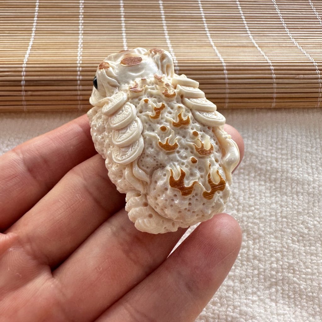 猛犸象牙手把件金蟾招财进宝的珍藏佳品
