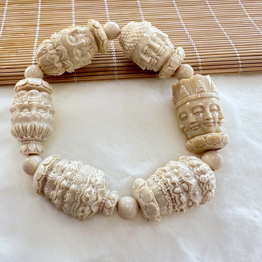 猛犸象牙手串 - 八面佛手串 天然稀有工艺品