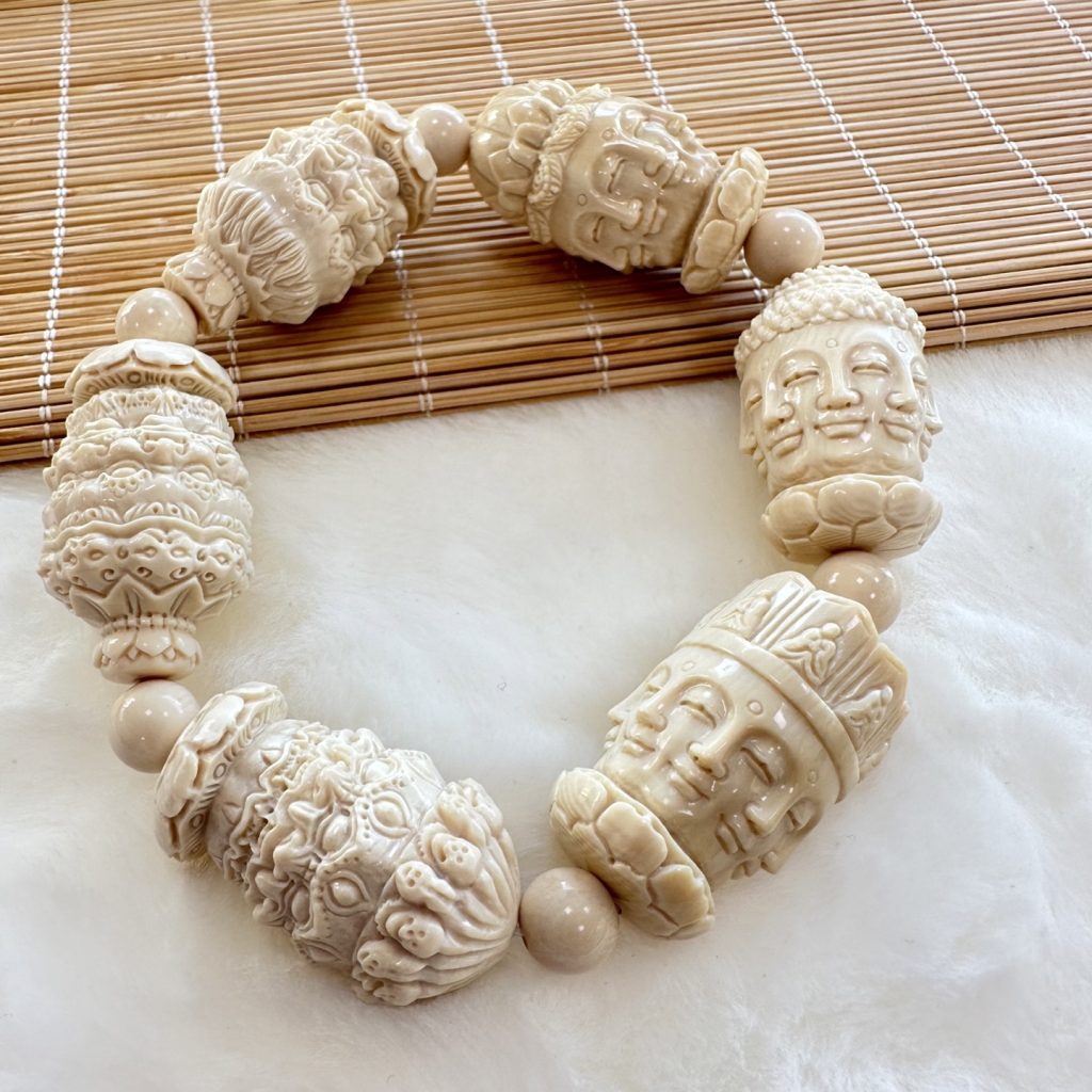 猛犸象牙手串 - 八面佛手串 天然稀有工艺品