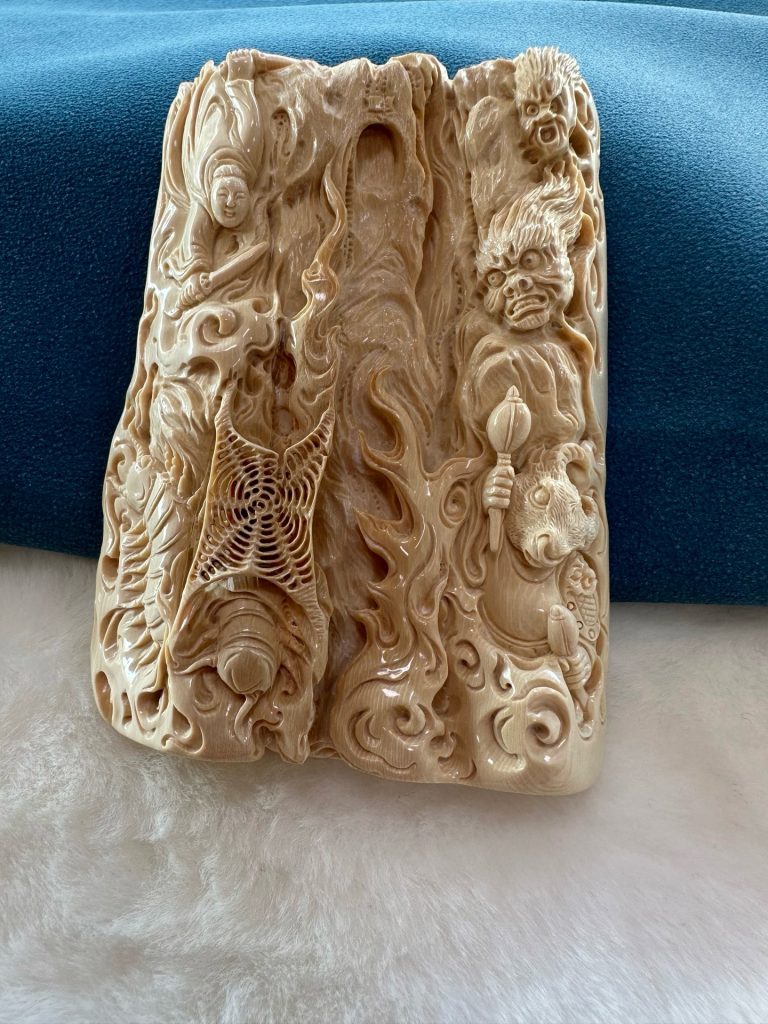 猛犸象牙果冻料雕刻作品《西游记》