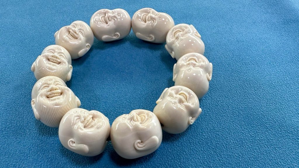 猛犸象牙“弥勒佛头”手串：温润之间，是一种看得见的喜气