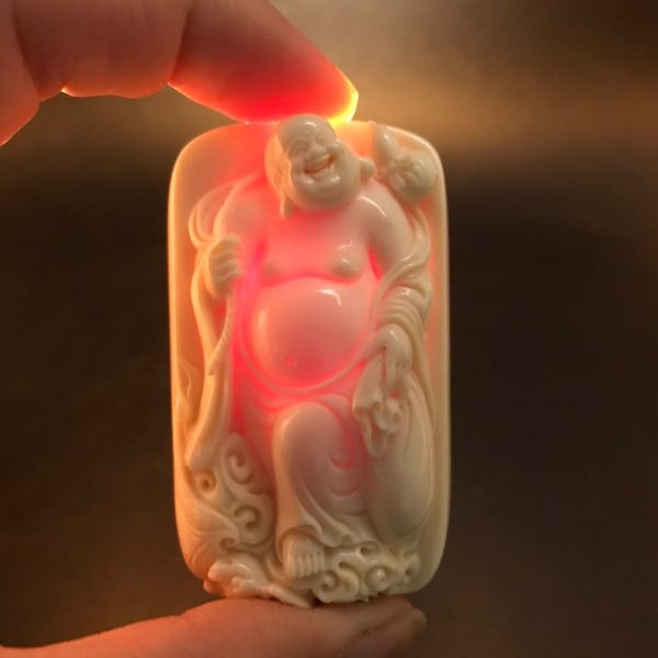 金亮大师猛犸象牙布袋弥勒佛挂件牌子 - 图片 2
